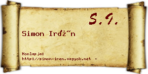 Simon Irén névjegykártya